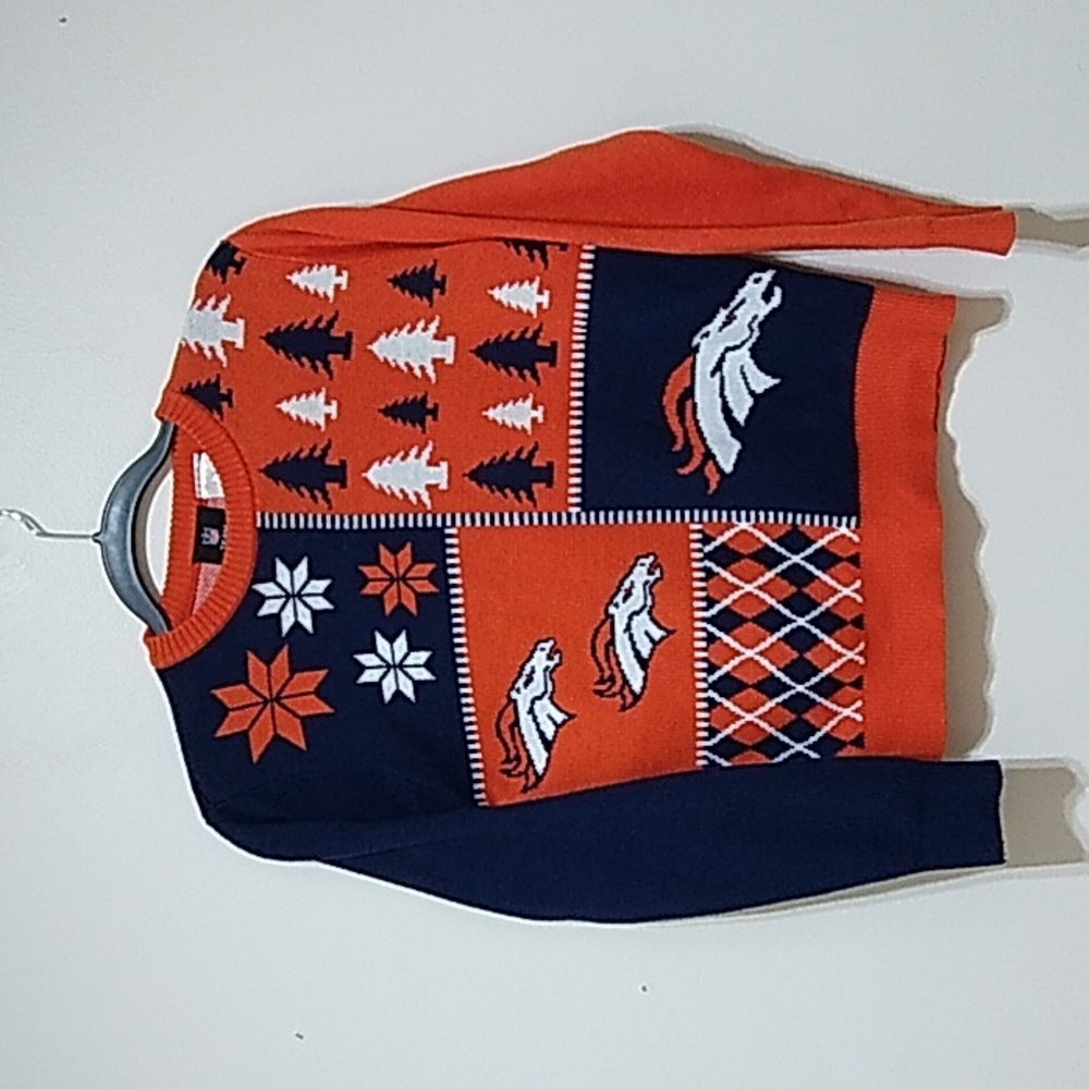 Denver Broncos NFL Busy Block Ugly Sweater